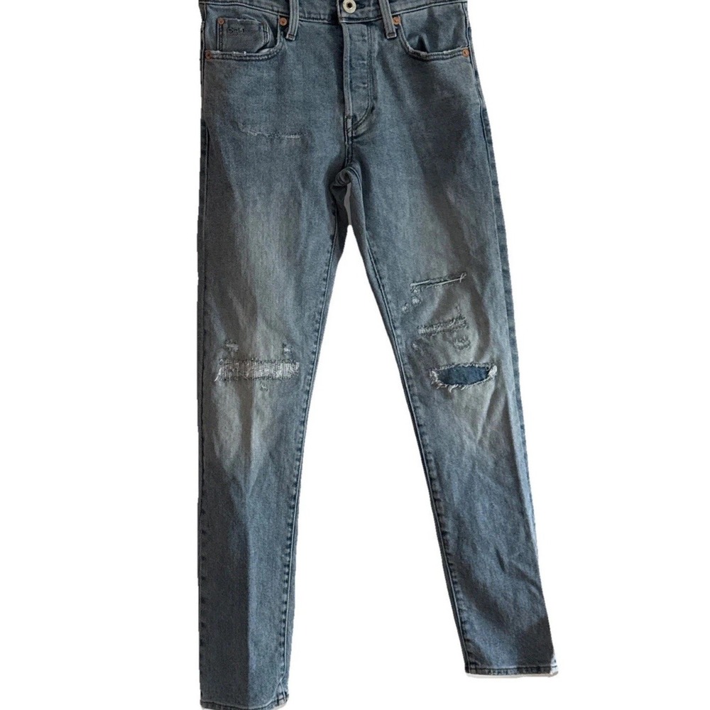 Japanese Selvedge Denim G Star Raw 3301 Slim 27/32 Distressed Button Fly (27/30)